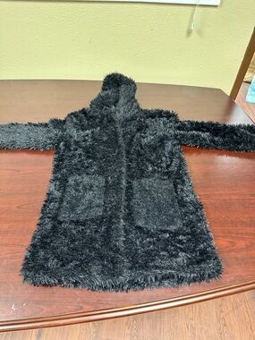 @NWOT, Style me Black Faux Fur Hooded Coat